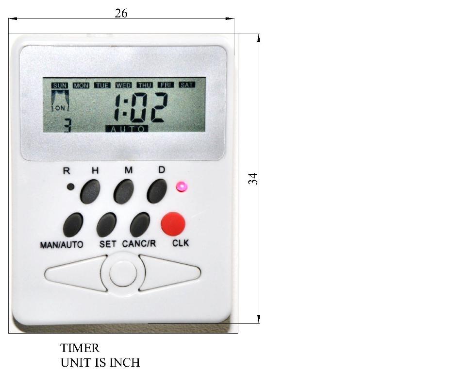 Programmable Timer for Electric Roller Shade or Blind Rods